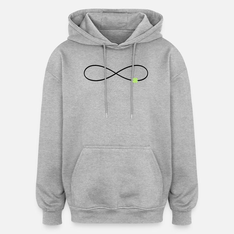 Unendlichkeitszeichen Glück Kleeblatt  - Oversized Unisex Hoodie - Grau meliert