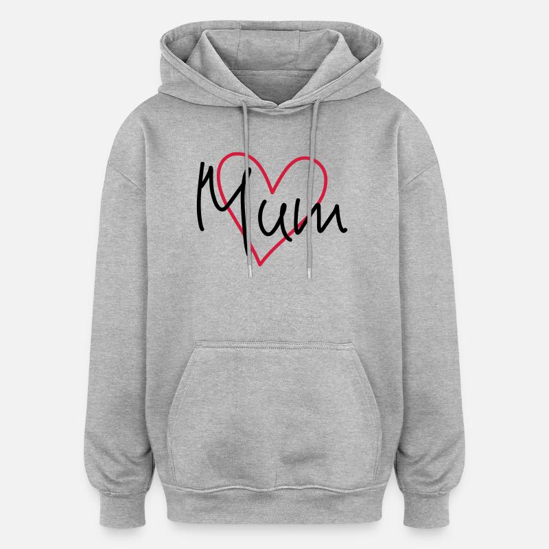 Anniversaire fête des mères - Sweat à capuche oversize unisexe - gris chiné
