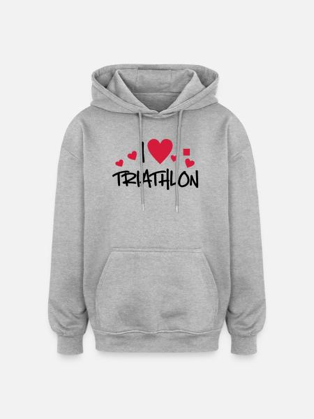 Triathlon - Oversized Unisex Hoodie - Grau meliert