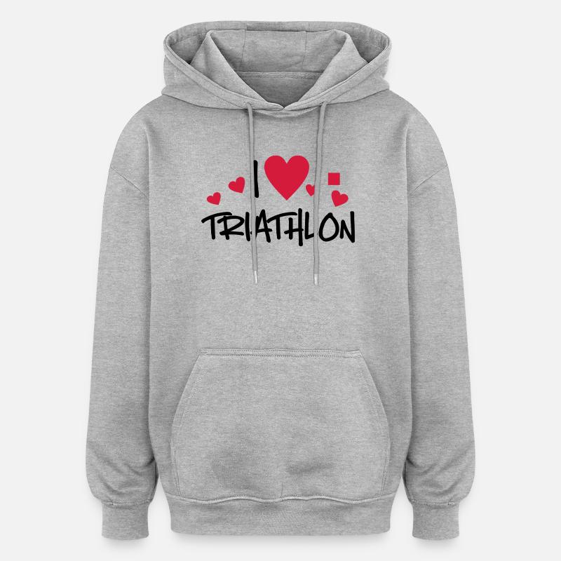 triathlon - Oversized Unisex Hoodie - heather grey