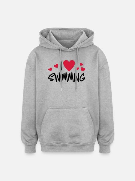 nage - Sweat à capuche oversize unisexe - gris chiné