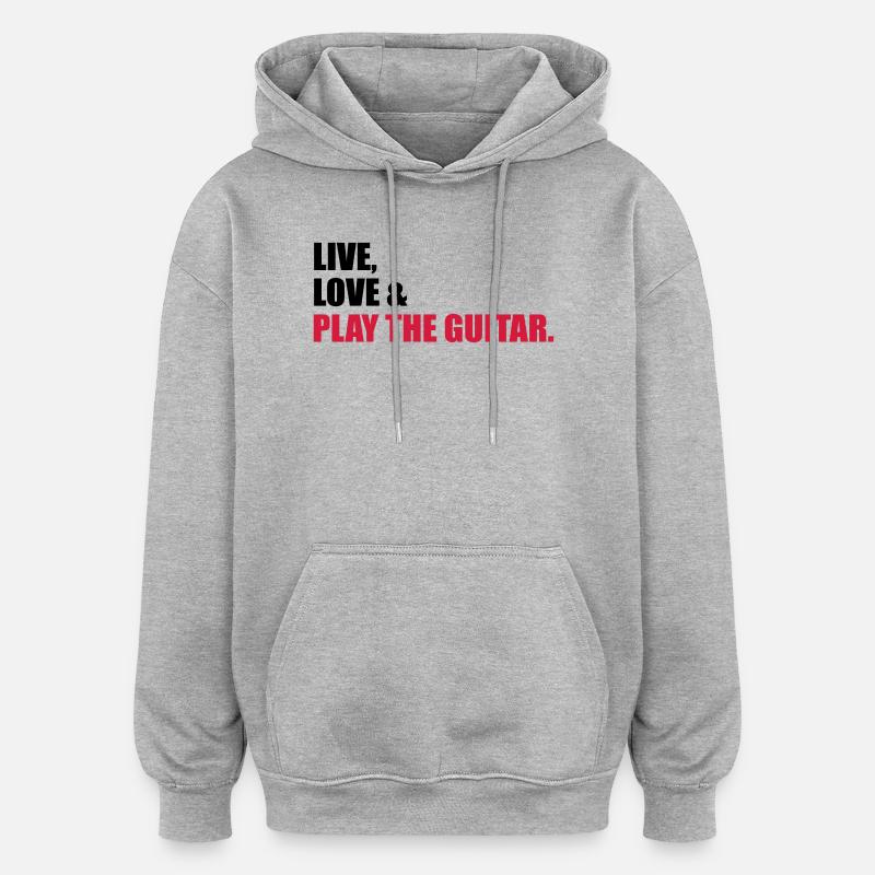 guitar - Oversized Unisex Hoodie - heather grey