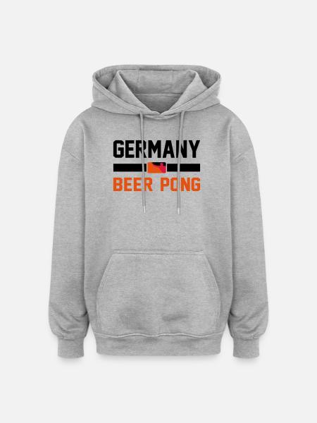 Germany Beer Pong - Oversized Unisex Hoodie - Grau meliert