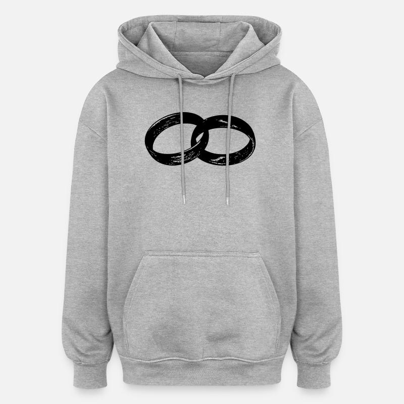 Les anneaux de mariage - Sweat à capuche oversize unisexe - gris chiné