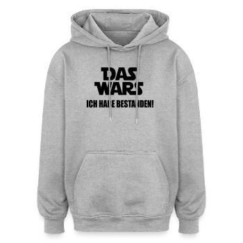 Das wars bestanden - Oversized Unisex Hoodie - Grau meliert - Vorne - Noah (186cm)
