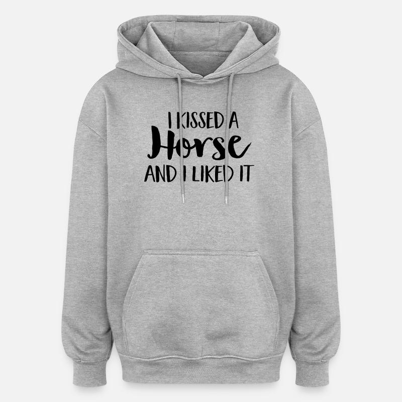 Pferd - Oversized Unisex Hoodie - Grau meliert