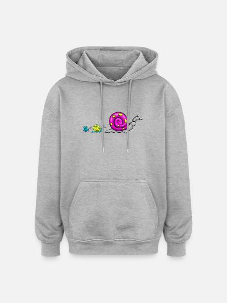 Snail family comic - Oversized Unisex Hoodie - heather grey