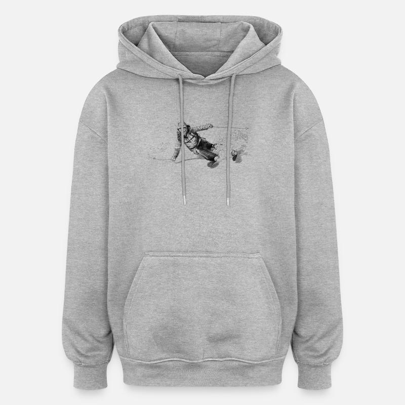 Freerider - Sweat à capuche oversize unisexe - gris chiné