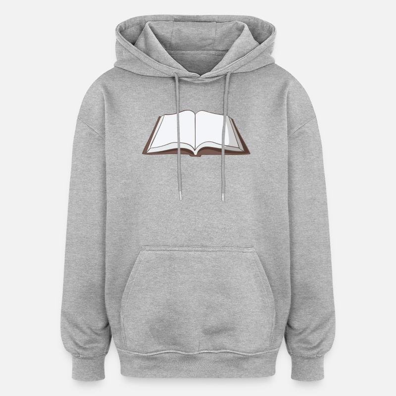 Buch - Oversized Unisex Hoodie - Grau meliert