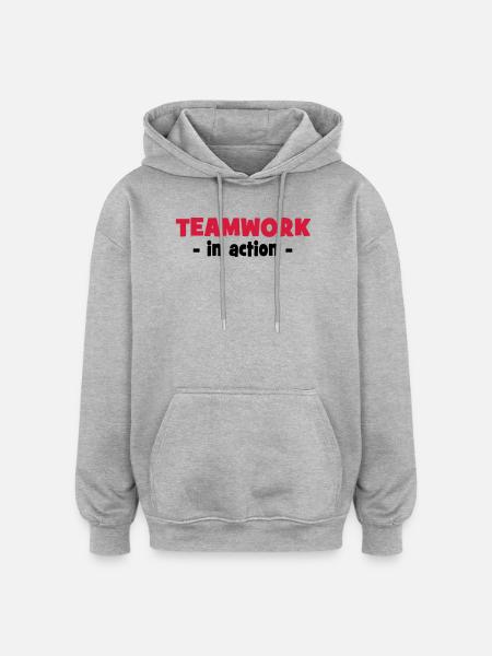 Teamwork in Action - Oversized Unisex Hoodie - heather grey