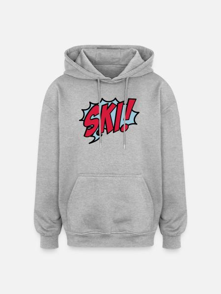 Ski - Oversized Unisex Hoodie - Grau meliert