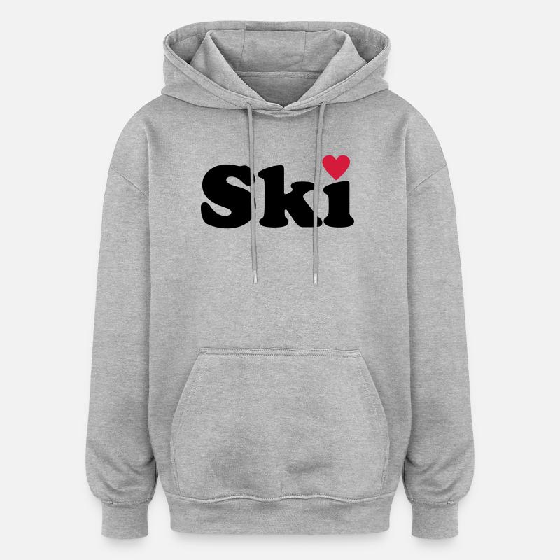 Ski - Sweat à capuche oversize unisexe - gris chiné