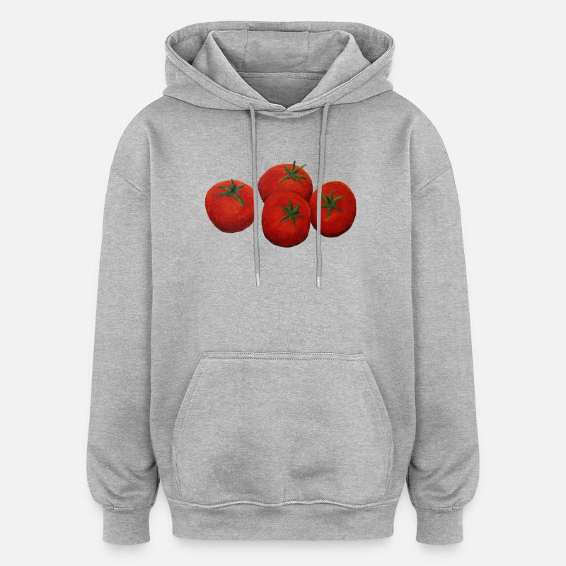 Tomates - Sweat à capuche oversize unisexe - gris chiné