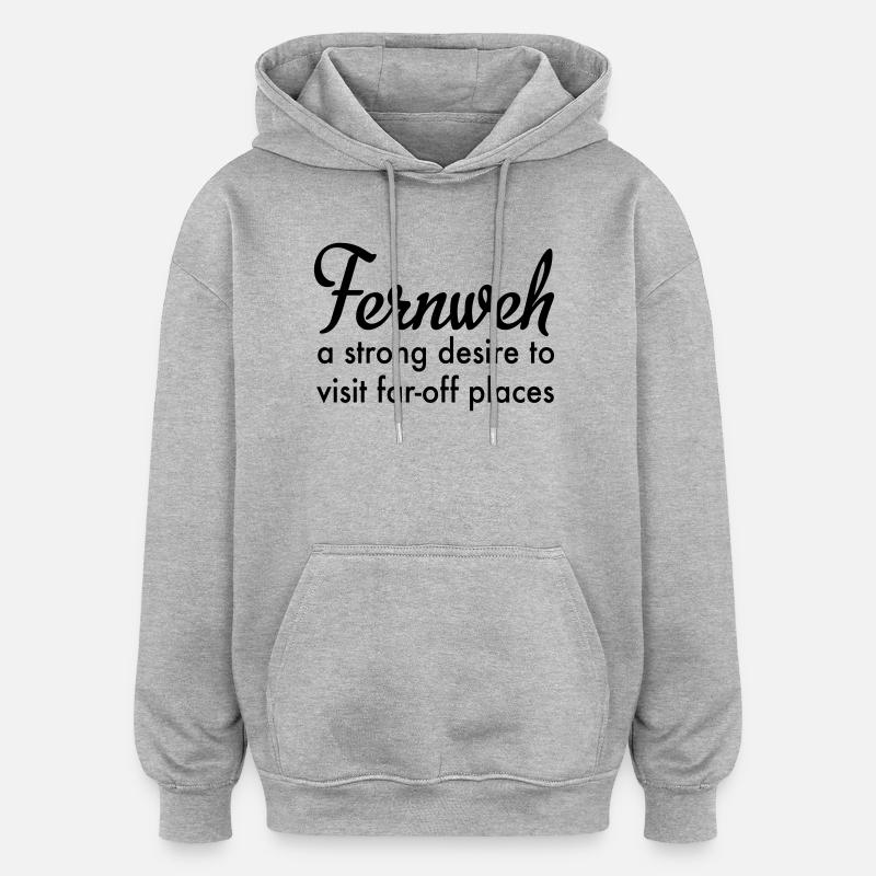 Nostalgie à distance - Sweat à capuche oversize unisexe - gris chiné