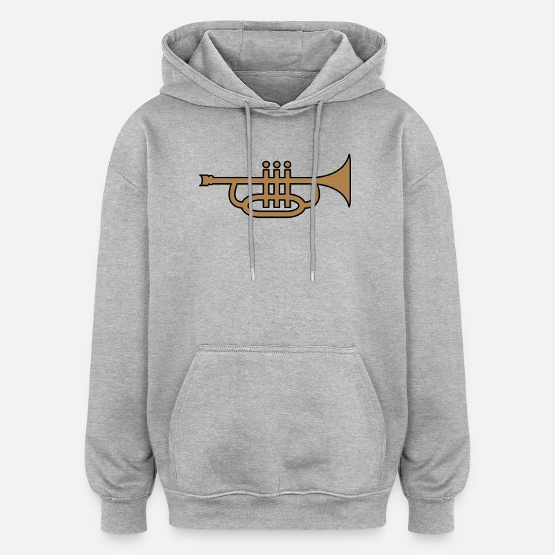 6061912 126154721 Trompete - Oversized Unisex Hoodie - Grau meliert