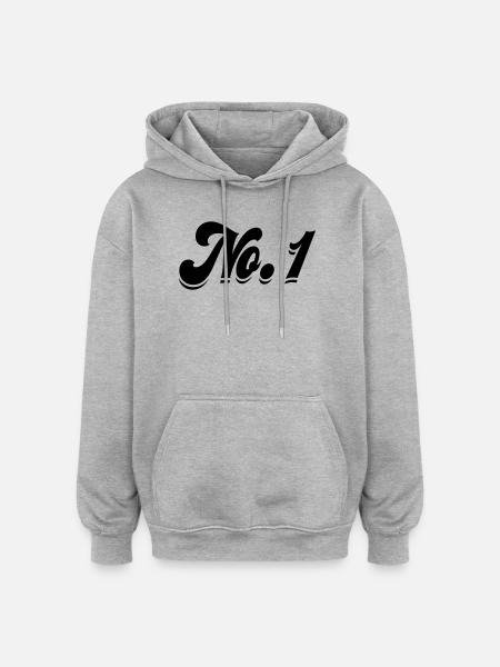 6061912 122176244 No 1 - Oversized Unisex Hoodie - heather grey