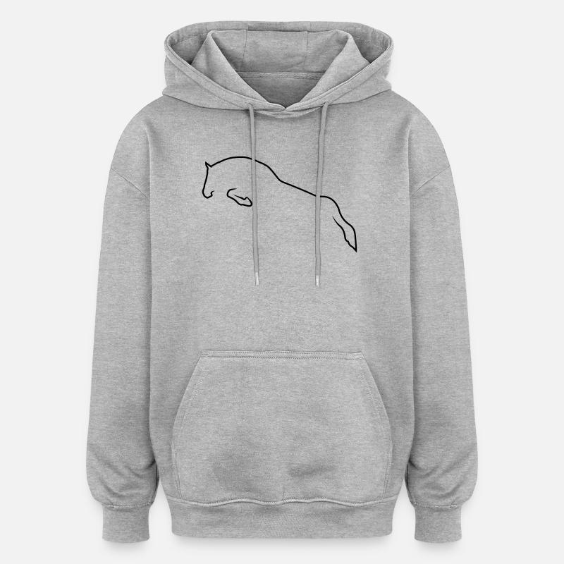 Springpferd - Oversized Unisex Hoodie - Grau meliert