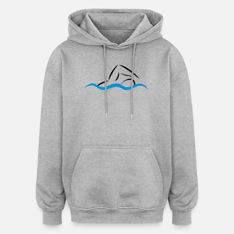 nage - Sweat à capuche oversize unisexe - gris chiné