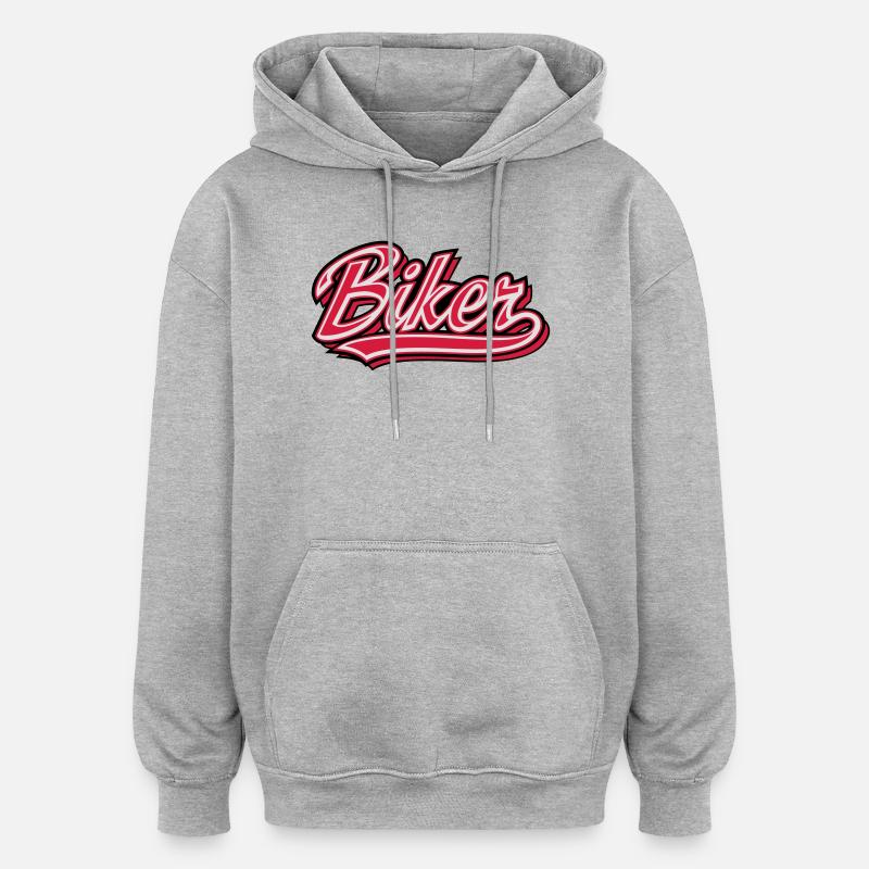 Biker - Sweat à capuche oversize unisexe - gris chiné