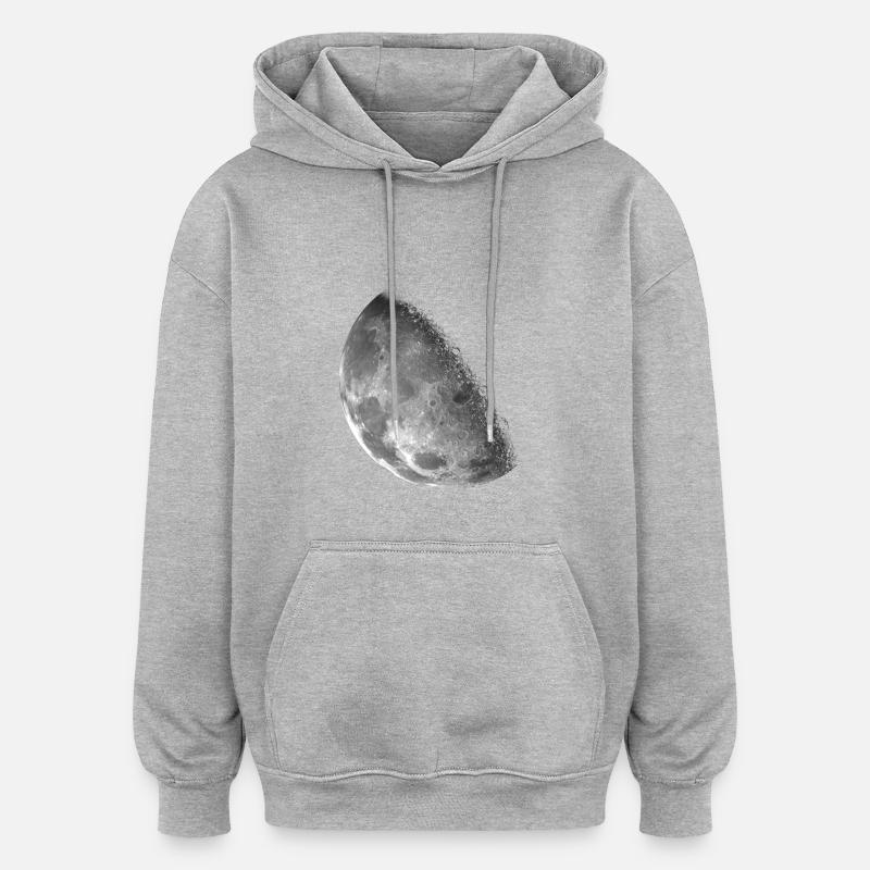 Der Mond - Oversized Unisex Hoodie - Grau meliert