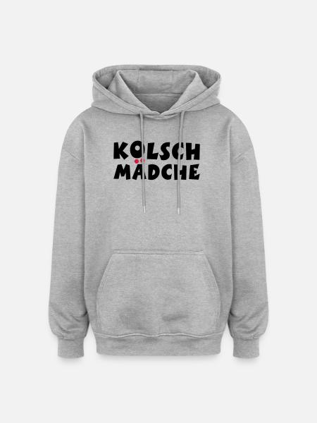 Kölsch Mädche - Ein Mädchen aus Köln - Oversized Unisex Hoodie - Grau meliert