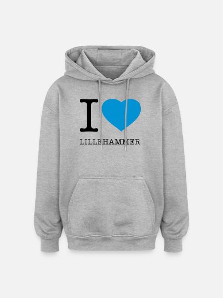 I LOVE LILLEHAMMER Norway - Oversized Unisex Hoodie - heather grey