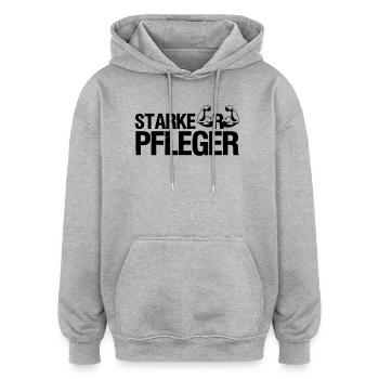Starker Pfleger Pflege,Sprüche, Geschenk,Berufe - Oversized Unisex Hoodie - Grau meliert - Vorne - Noah (186cm)