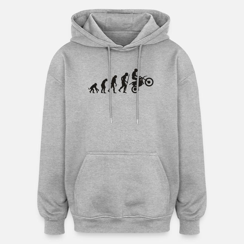 Evolution motorcycling - Oversized Unisex Hoodie - heather grey