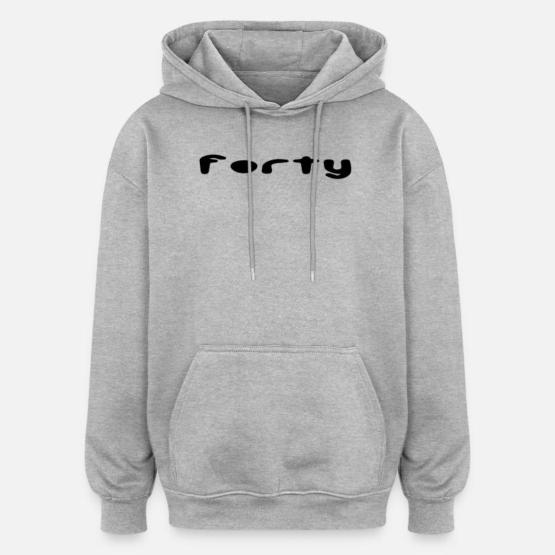 quarante - Sweat à capuche oversize unisexe - gris chiné