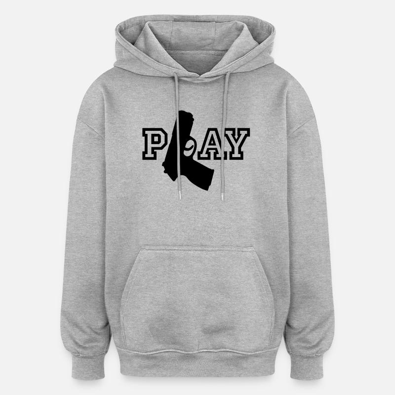 Play - Oversized Unisex Hoodie - Grau meliert