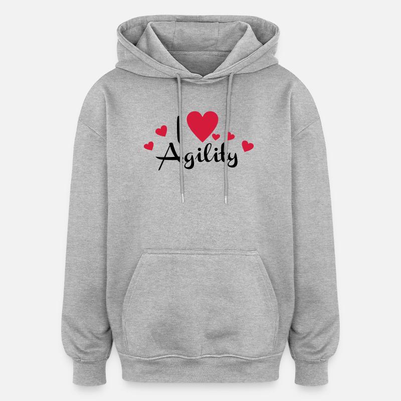 2541614 15923905 agility - Sweat à capuche oversize unisexe - gris chiné