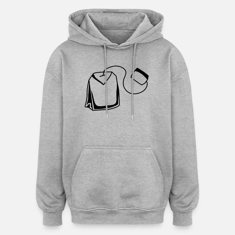 un sachet de thé - Sweat à capuche oversize unisexe - gris chiné