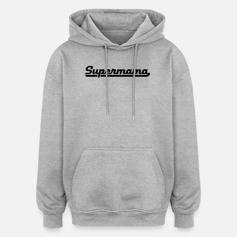 2541614 15919819 supermama - Sweat à capuche oversize unisexe - gris chiné