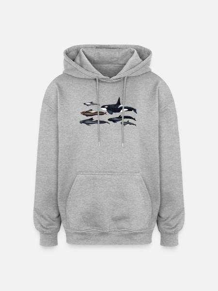 Blackfish - Orcas - Calderones - Grindwal - Oversized Unisex Hoodie - Grau meliert