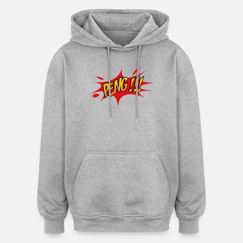 2541614 14949031 peng - Sweat à capuche oversize unisexe - gris chiné