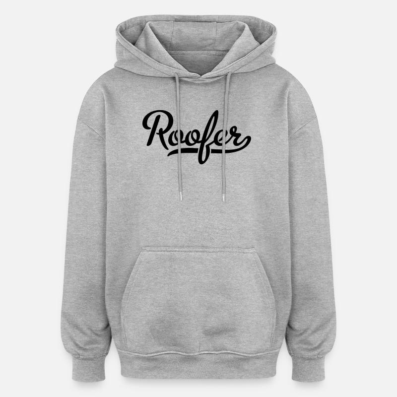 6254398 129527170 Roofer - Sweat à capuche oversize unisexe - gris chiné