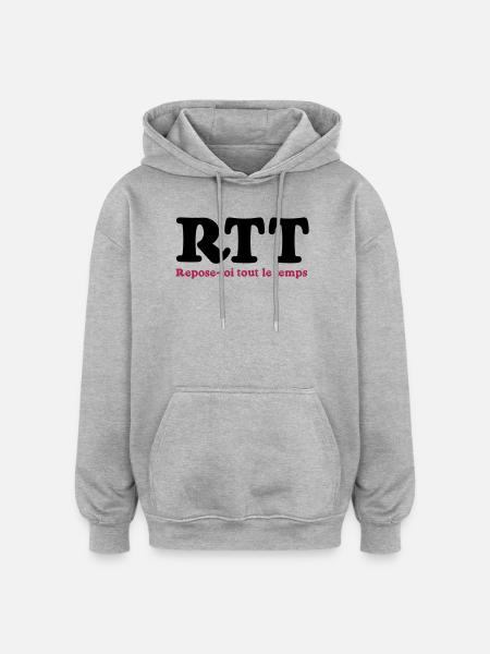 RTT - Rest all the time - Oversized Unisex Hoodie - heather grey
