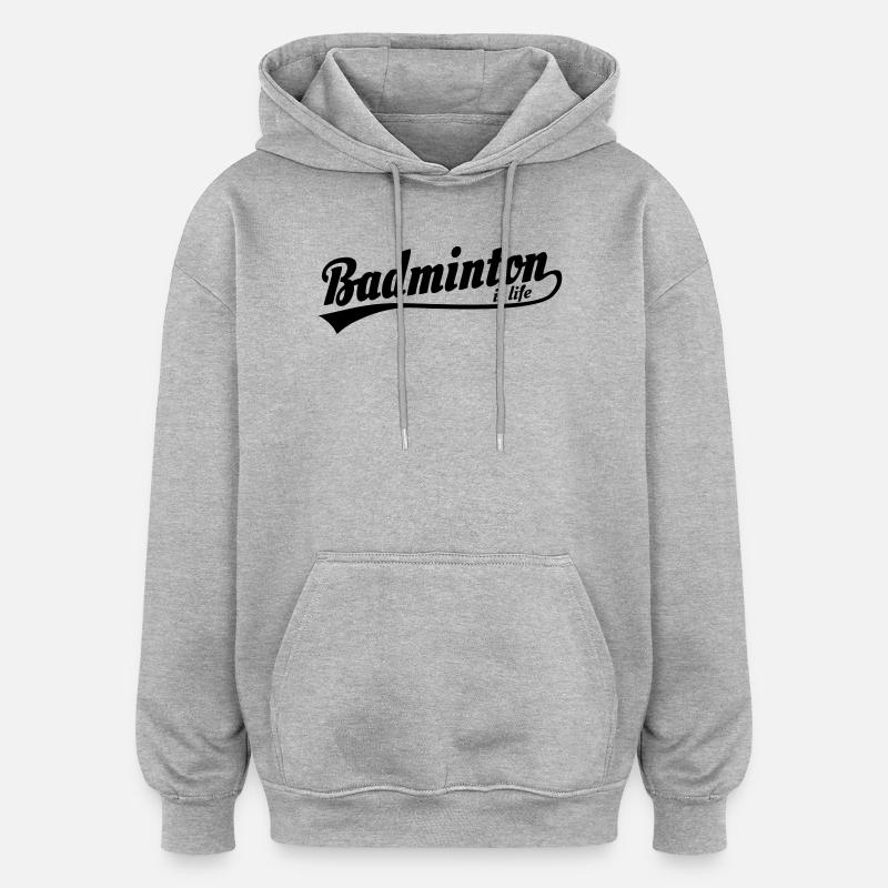 le badminton est la vie rétro - Sweat à capuche oversize unisexe - gris chiné