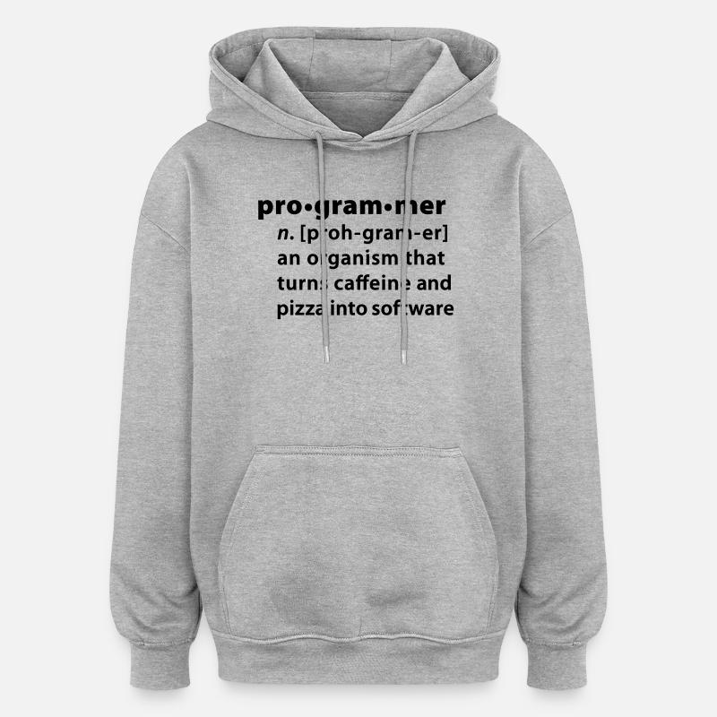 Programmer Wörterbuchdefinition - Oversized Unisex Hoodie - Grau meliert
