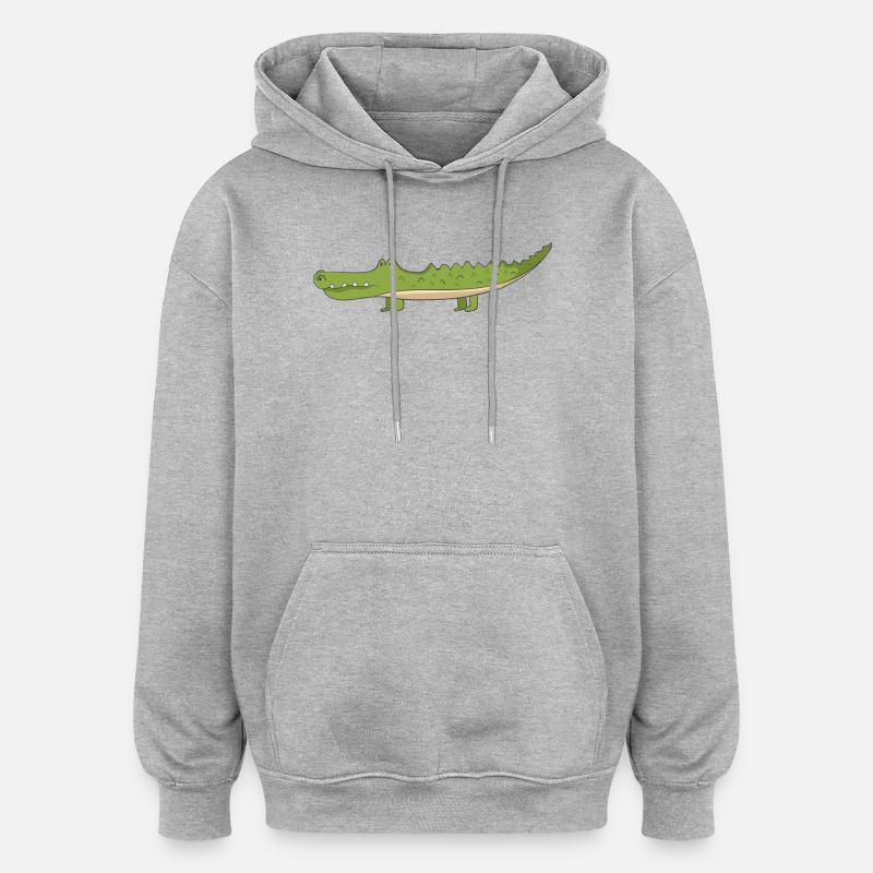 crocodile - Oversized Unisex Hoodie - heather grey