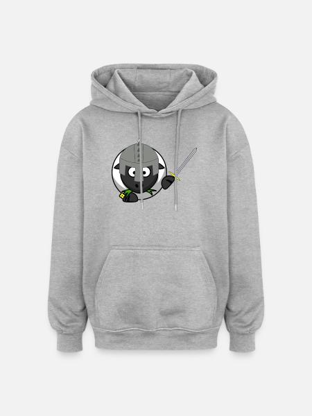 KnightSheep in battle - Oversized Unisex Hoodie - heather grey