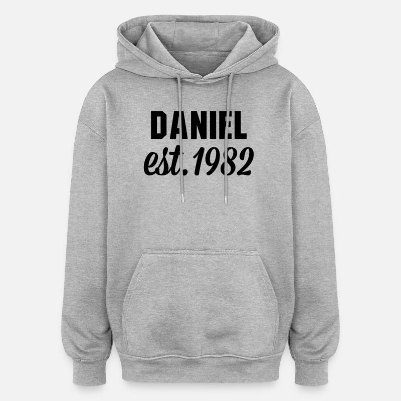 Daniel est 1982 - Oversized Unisex Hoodie - Grau meliert