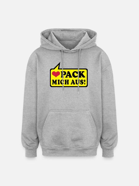 l'amour et plus - Sweat à capuche oversize unisexe - gris chiné