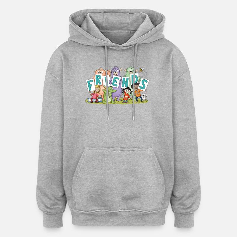 amis - Sweat à capuche oversize unisexe - gris chiné