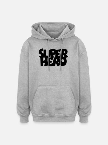 SUPERHERO - Oversized Unisex Hoodie - heather grey