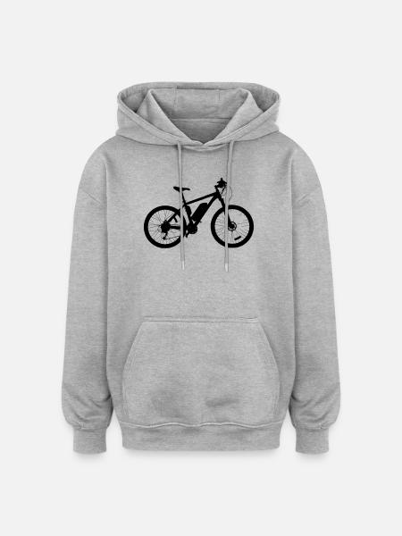 E-Bike - Oversized Unisex Hoodie - Grau meliert