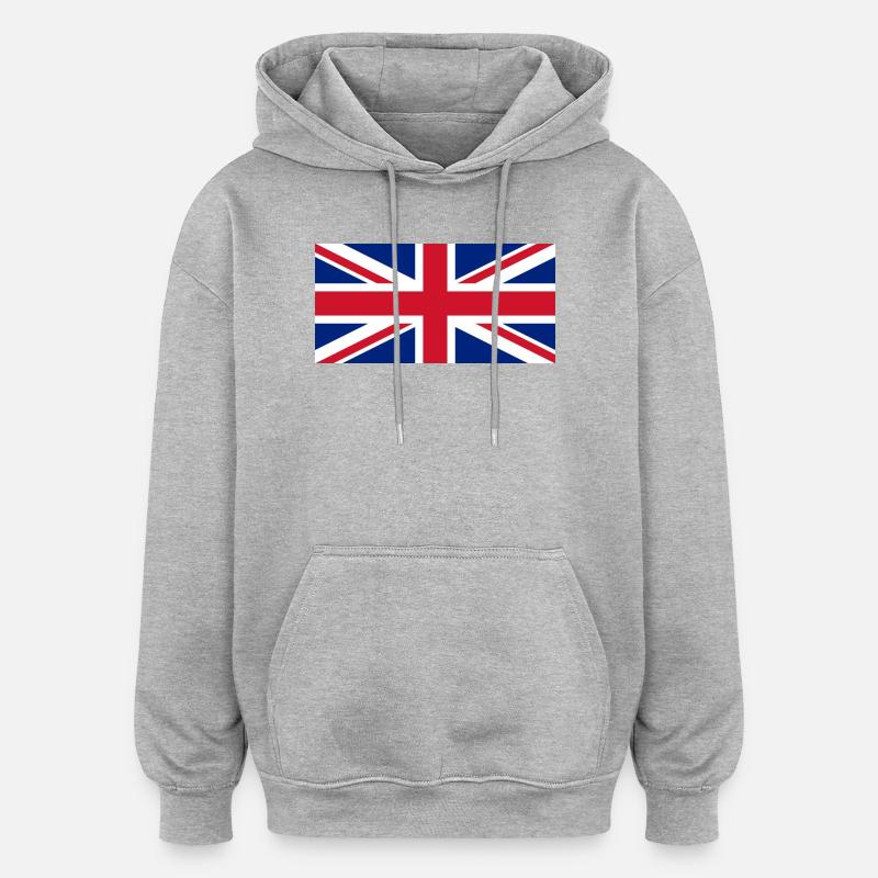 drapeau Angleterre - Sweat à capuche oversize unisexe - gris chiné