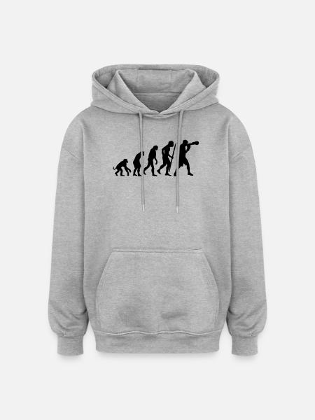 Evolution de la boxe - Sweat à capuche oversize unisexe - gris chiné