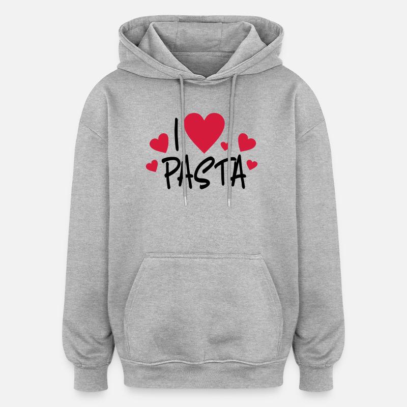 Pasta - Sweat à capuche oversize unisexe - gris chiné
