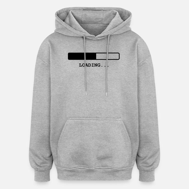 Loading... - Sweat à capuche oversize unisexe - gris chiné